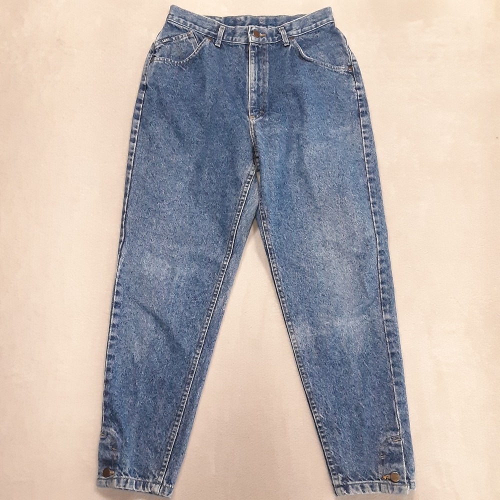 Vintage Lee Womans High-Waist Taper Jean's 13-Med Blue 30x29 Workers Garment